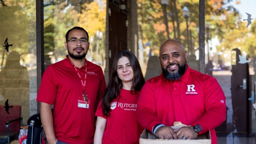 Staff and volunteers at a mobile food pantry event