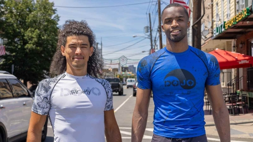 Michael Loureiro (left) and Rutgers medical student Yvan Yomba have blended their martial arts and medical backgrounds to form Street Ready LLC, a business that provides courses in conflict de-escalation, first aid and personal safety.