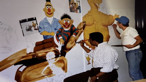 Dentists paint mural for pediatric practice