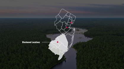 NJ Map Highlighting South Jersey