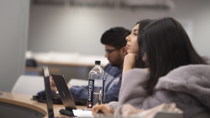 Students listen to a lecture