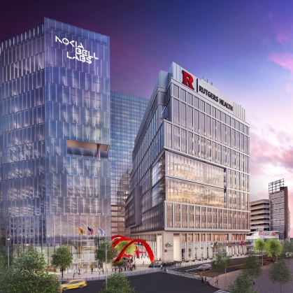 An artist rendering of the HELIX NJ building that will house RWJMS