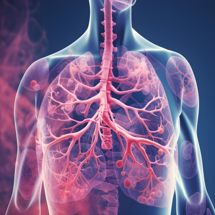 Infected lung ilustration