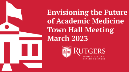 Cover slide of a PowerPoint presentation about the RBHS Envisioning the Future of Academic Medicine process