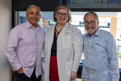 Vice Chancellor Gracias and Chancellor Strom get their flu shots