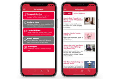 A thumbnail preview of the my wellness app from Rutgers, which offers wellness resources for students, faculty, and staff