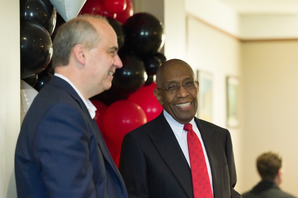 Faculty and leaders smiling at the Rising Stars Ceremony