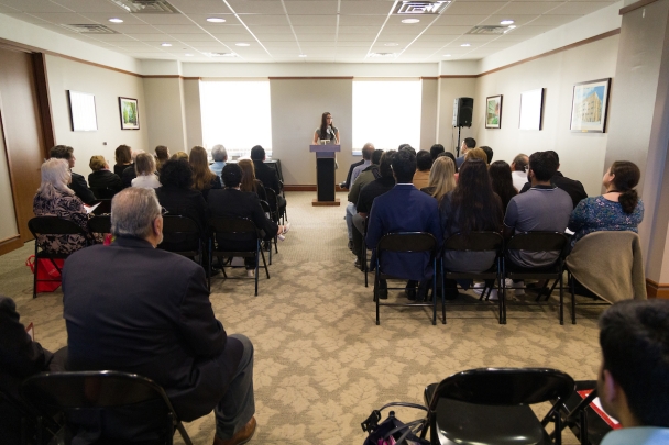 Attendees listen to a speaker at the Rising Stars Ceremony