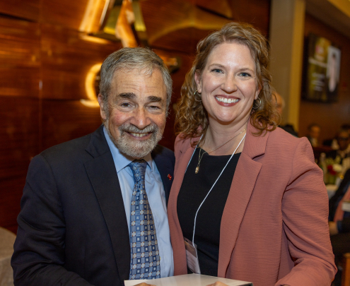 Chancellor Strom and Joye C. Anestis, recipient of the Excellence in Education and Teaching Award.