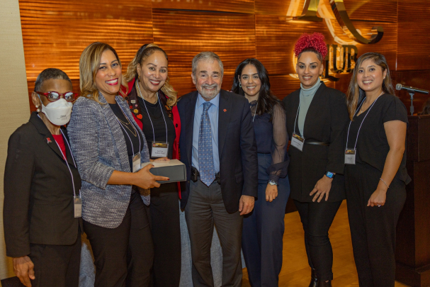 Chancellor Strom and recipients of the Team Award from the Educational Opportunity Fund (EOF) Program at Rutgers School of Nursing.
