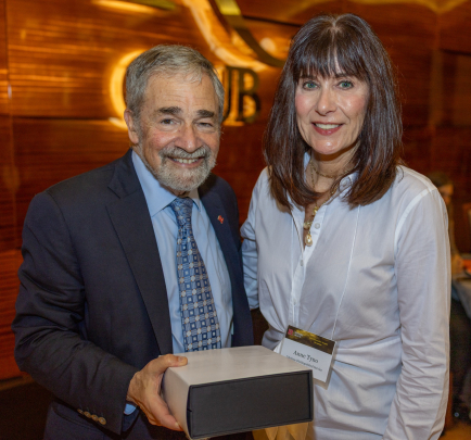 Chancellor Strom and Anne Tyno, recipient of the Lifetime Distinguished Service Award.