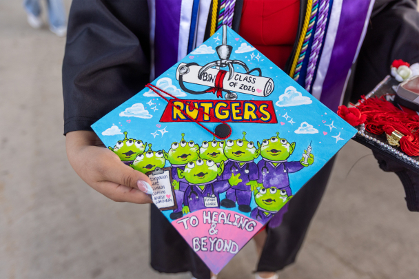 A decorated mortarboard for Class of 2026